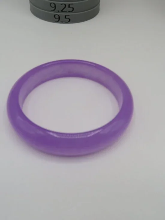 Lavender Purple Jade Gemstone Bangle Bracelet - Picture 2 of 7